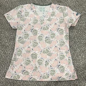 Med Couture Pastel Floral Scrub Top